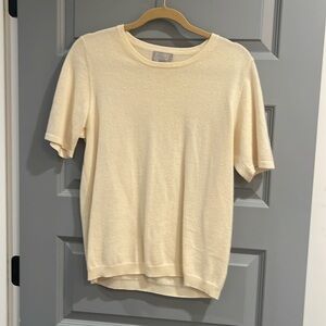 Short sleeve cashmere sweater
